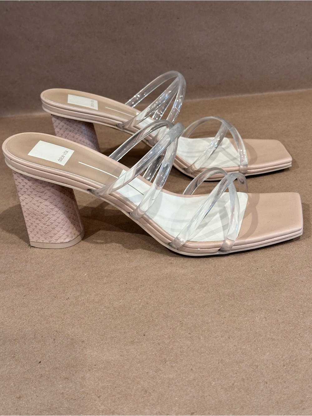 Dolce Vita Clear Strap Blush Block Heel Sandals - Women